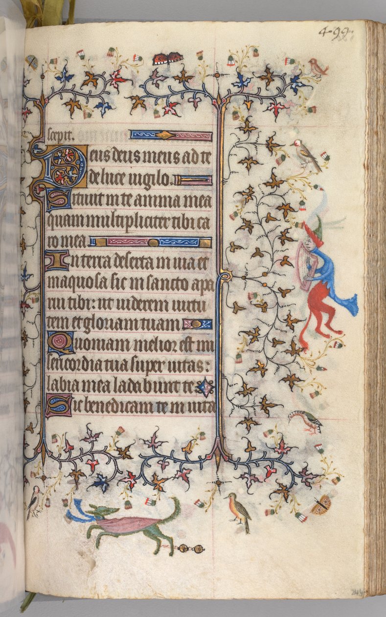 Nemes Károly navarrai király órái 1361-1425: fol. 244r, Szöveg, c. 1405. alkotó: Master of the Brussels Initials and Associates
