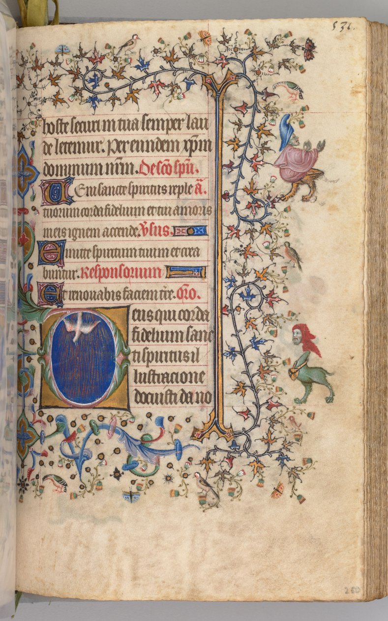 Nemes Károly navarrai király órái 1361-1425: fol. 260r, Szentlélek, c. 1405. alkotó: Master of the Brussels Initials and Associates