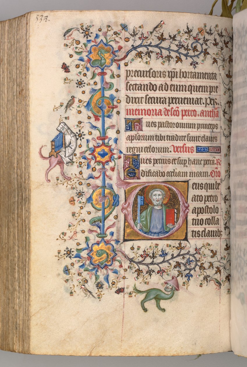 Nemes Károly navarrai király órái 1361-1425: fol. 263r, Szent Péter, c. 1405. alkotó: Master of the Brussels Initials and Associates
