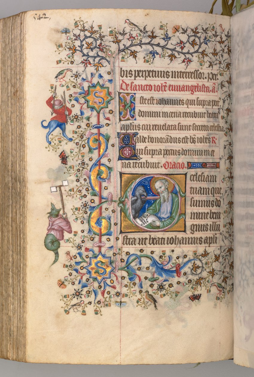 Nemes Károly navarrai király órái 1361-1425: fol. 265v, Szent János evangélista, c. 1405 alkotó: Master of the Brussels Initials and Associates