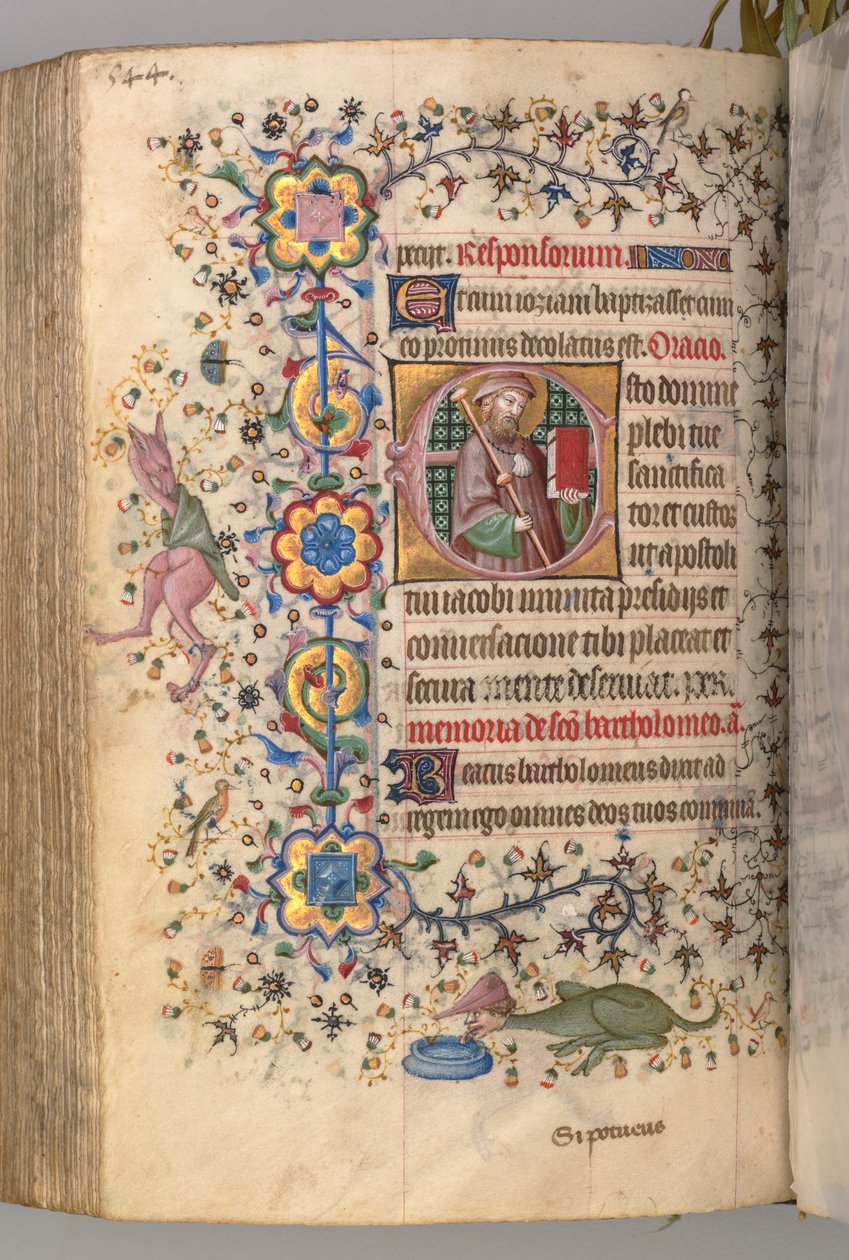 Nemes Károly navarrai király órái 1361-1425: fol. 266v, St. James, c. 1405. alkotó: Master of the Brussels Initials and Associates