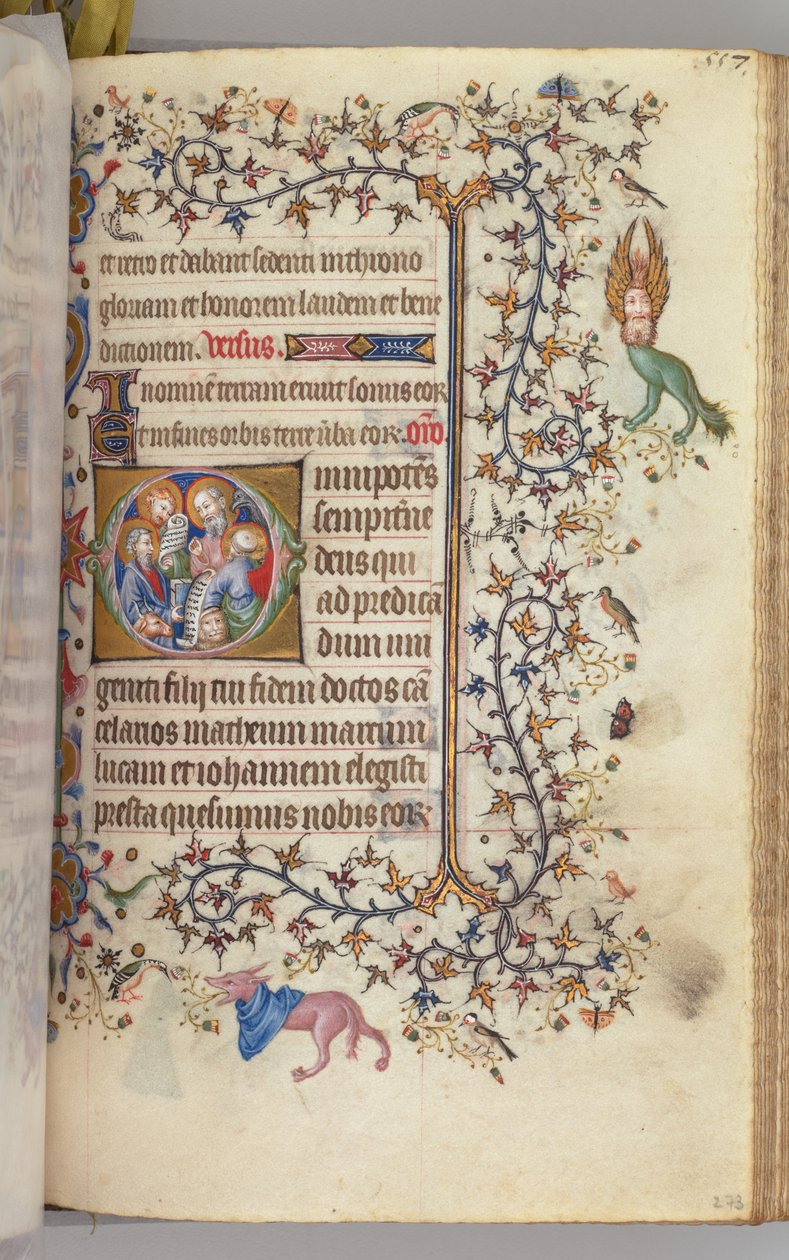 Nemes Károly navarrai király órái 1361-1425, , fol. 273r, A négy evangélista c. 1405. alkotó: Master of the Brussels Initials and Associates
