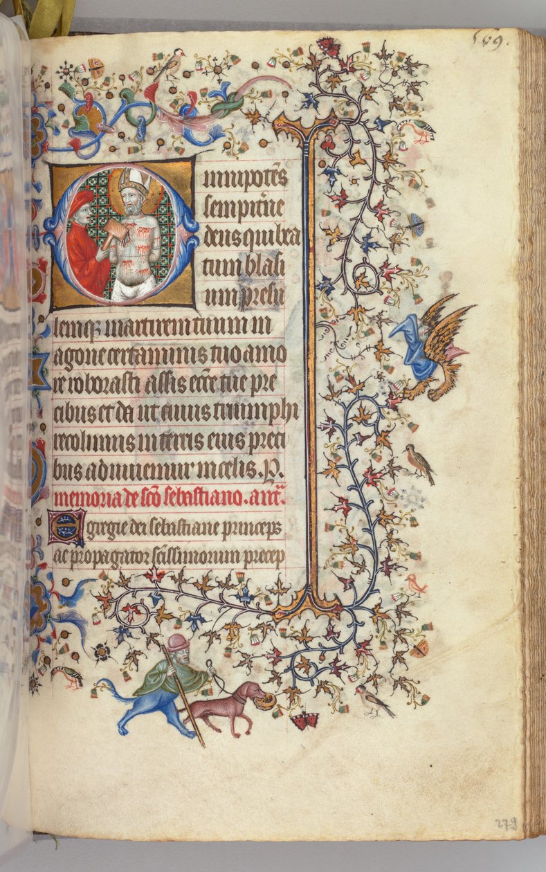 Nemes Károly navarrai király órái 1361-1425, fol. 279r, St. Basins, c. 1405. alkotó: Master of the Brussels Initials and Associates