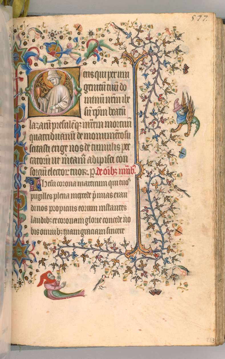 Nemes Károly navarrai király órái 1361-1425, fol. 283r, Szent László, c. 1405. alkotó: Master of the Brussels Initials and Associates