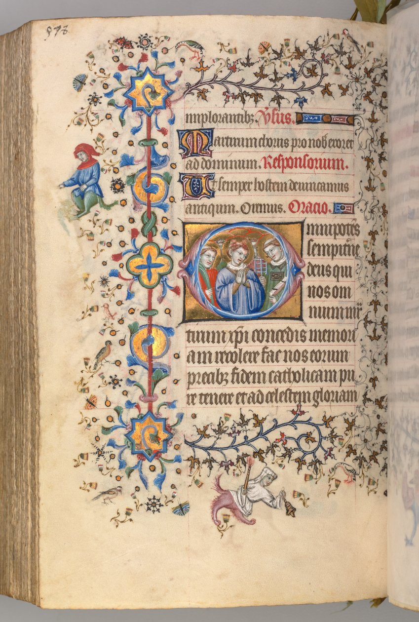 Nemes Károly navarrai király órái 1361-1425, fol. 283v, Mártírok: Azonosítatlan szent..., alkotó: Master of the Brussels Initials and Associates