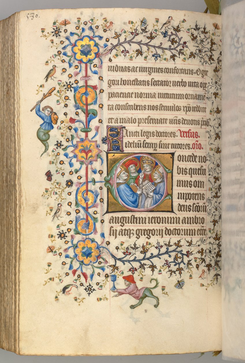 Nemes Károly navarrai király órái 1361-1425, fol. 284v, Az egyház négy doktora, c. 1 alkotó: Master of the Brussels Initials and Associates