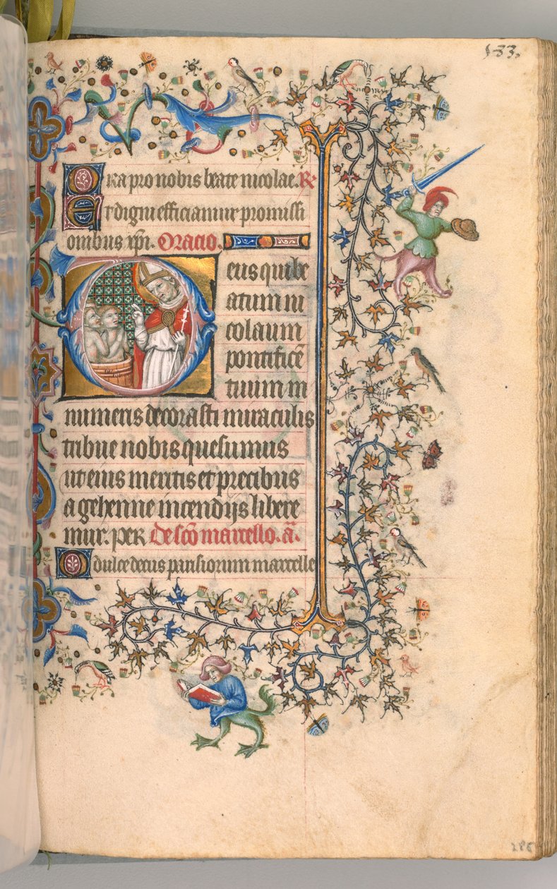 Nemes Károly navarrai király órái 1361-1425, fol. 2865r, Szent Miklós, c. 1405. alkotó: Master of the Brussels Initials and Associates