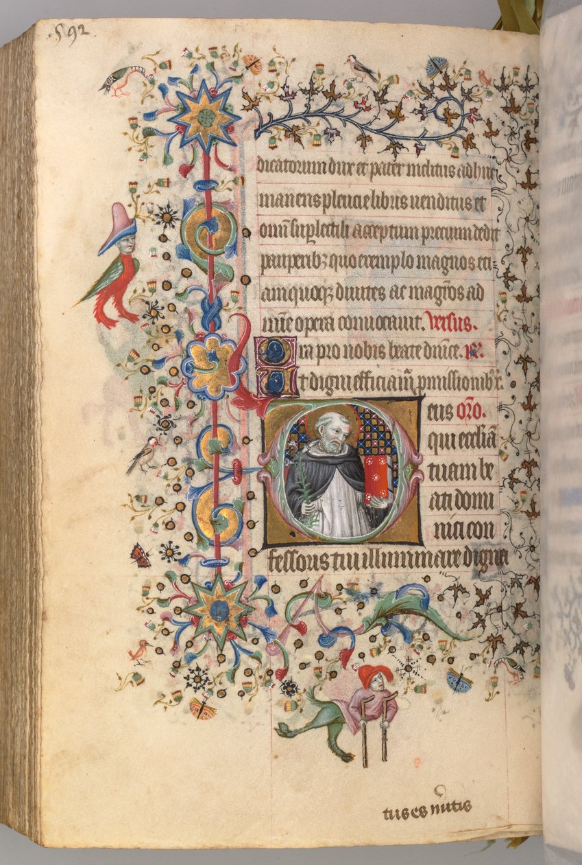 Nemes Károly navarrai király órái 1361-1425, fol. 290v, Szent Domonkos, c. 1405. alkotó: Master of the Brussels Initials and Associates