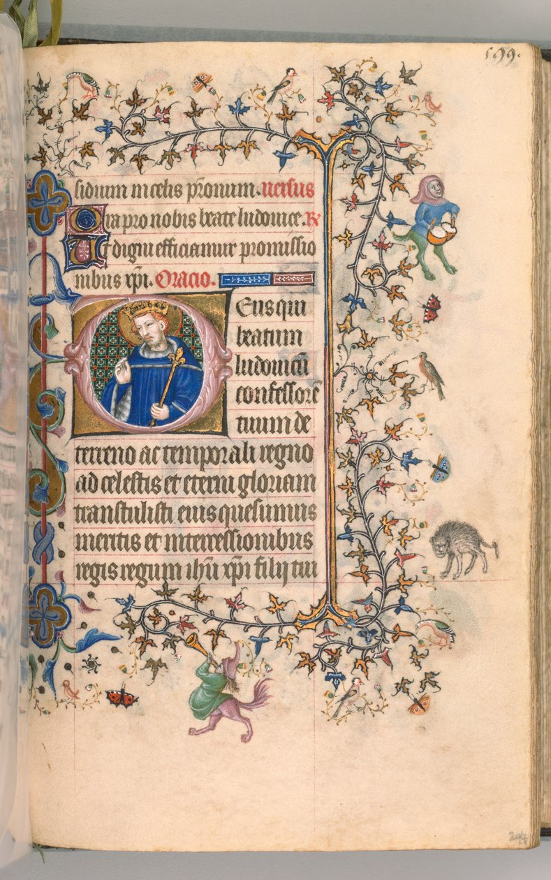 Nemes Károly navarrai király órái 1361-1425, fol. 291v, St. Louis, c. 1405. alkotó: Master of the Brussels Initials and Associates