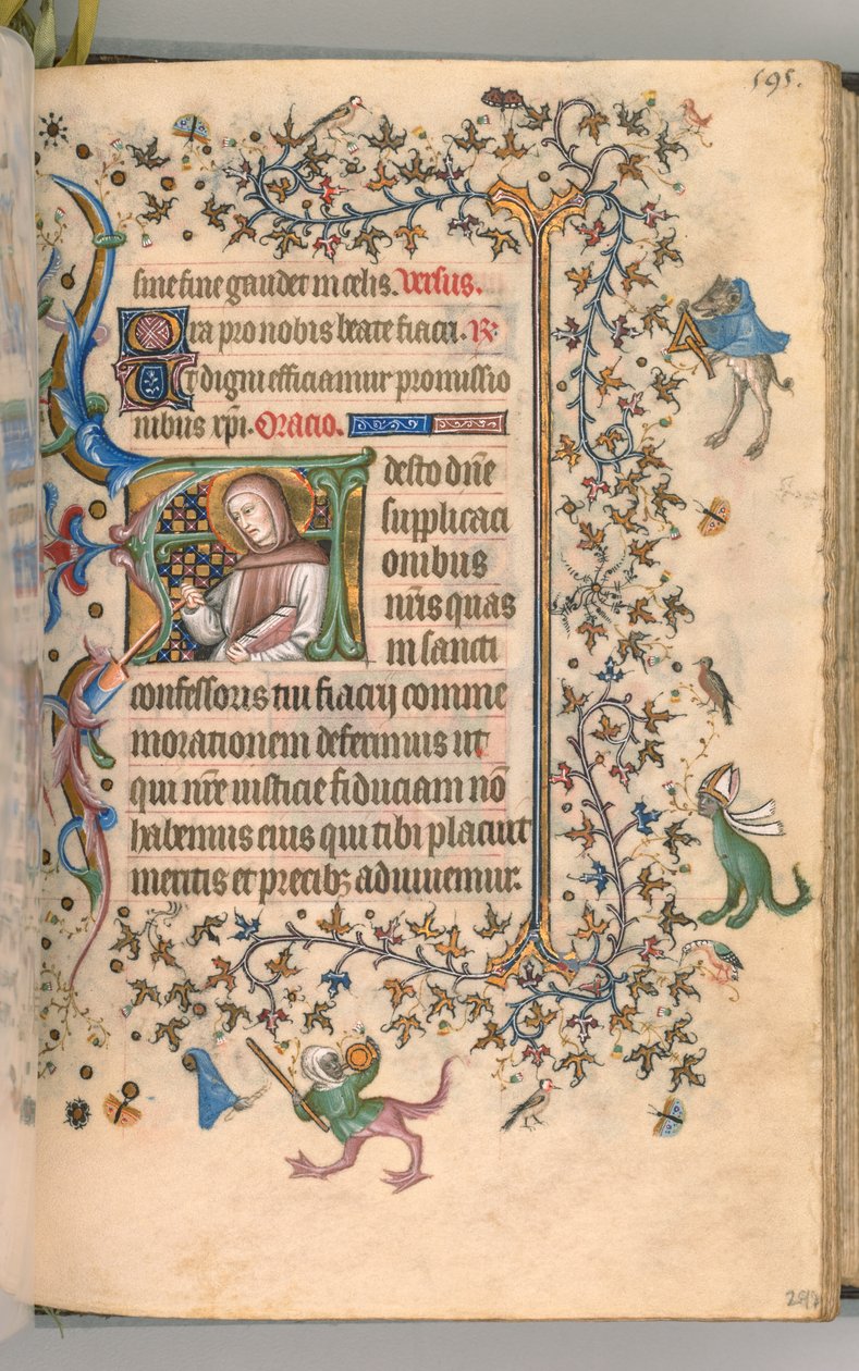 Nemes Károly navarrai király órái 1361-1425, fol. 292r, St. Fiacre, c. 1405. alkotó: Master of the Brussels Initials and Associates