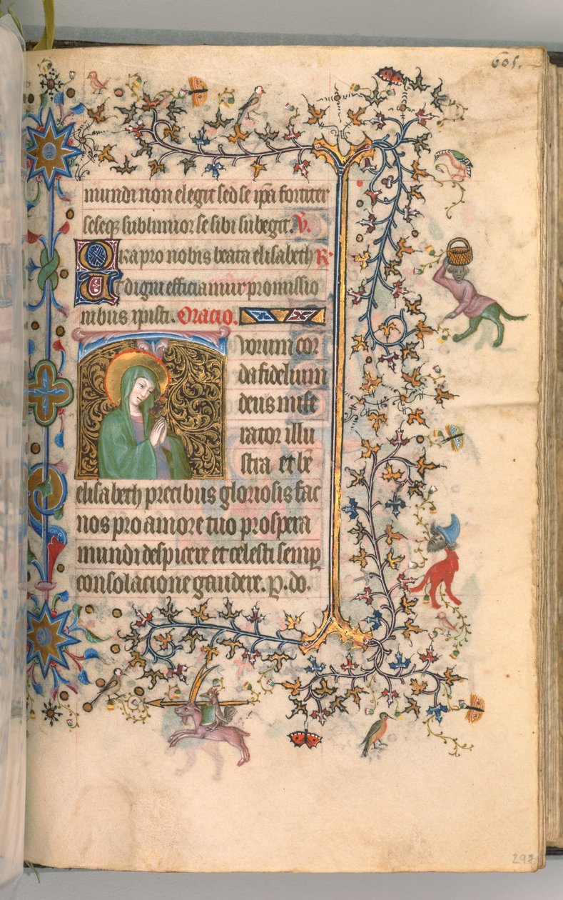 Nemes Károly navarrai király órái 1361-1425, fol. 297r, Szent Erzsébet, c. 1405. alkotó: Master of the Brussels Initials and Associates