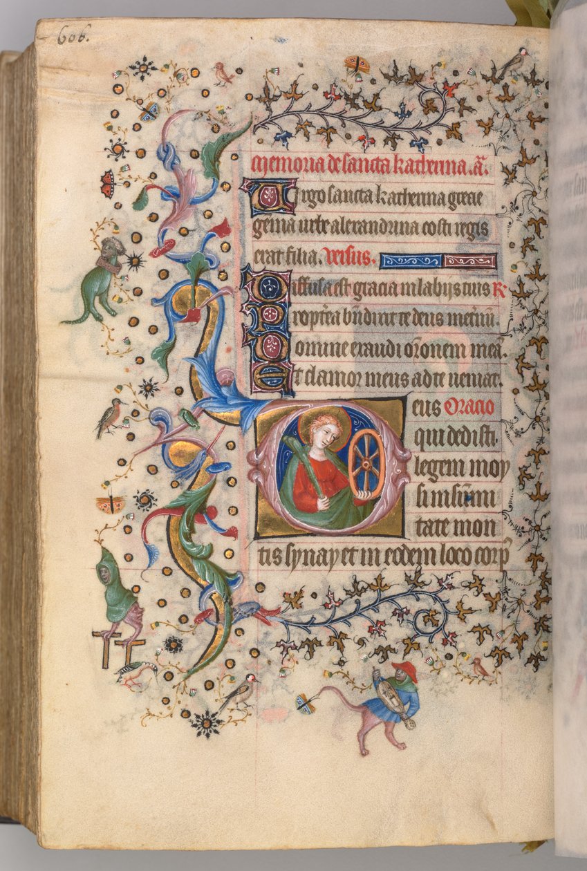 Nemes Károly navarrai király órái 1361-1425, fol. 297v, Szent Katalin, c. 1405. alkotó: Master of the Brussels Initials and Associates