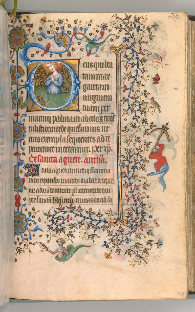 Nemes Károly navarrai király órái 1361-1425, fol. 299a, Szent Margit, c. 1405. alkotó: Master of the Brussels Initials and Associates