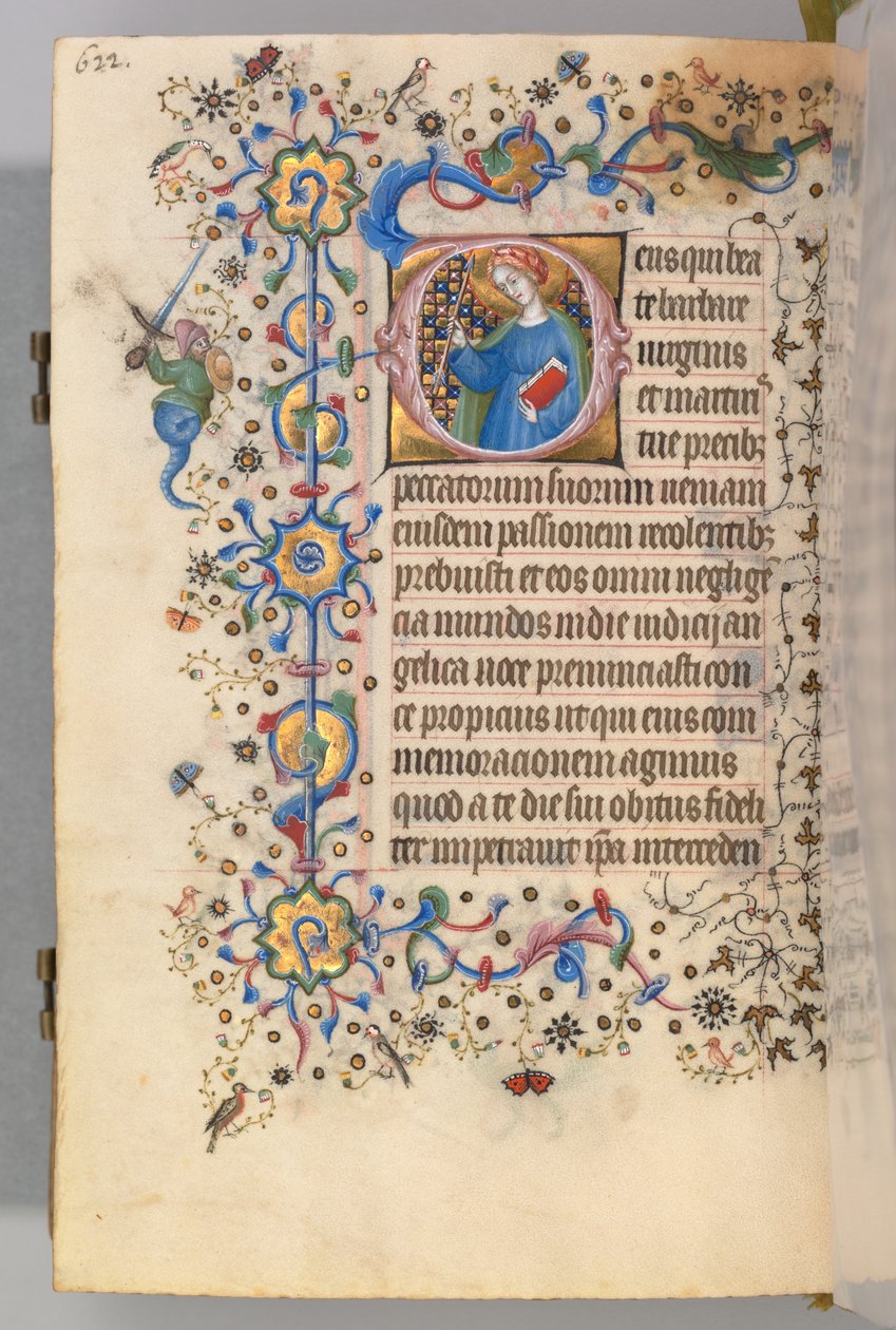 Nemes Károly navarrai király órái 1361-1425, fol. 305v, Szent Márta, c. 1405. alkotó: Master of the Brussels Initials and Associates