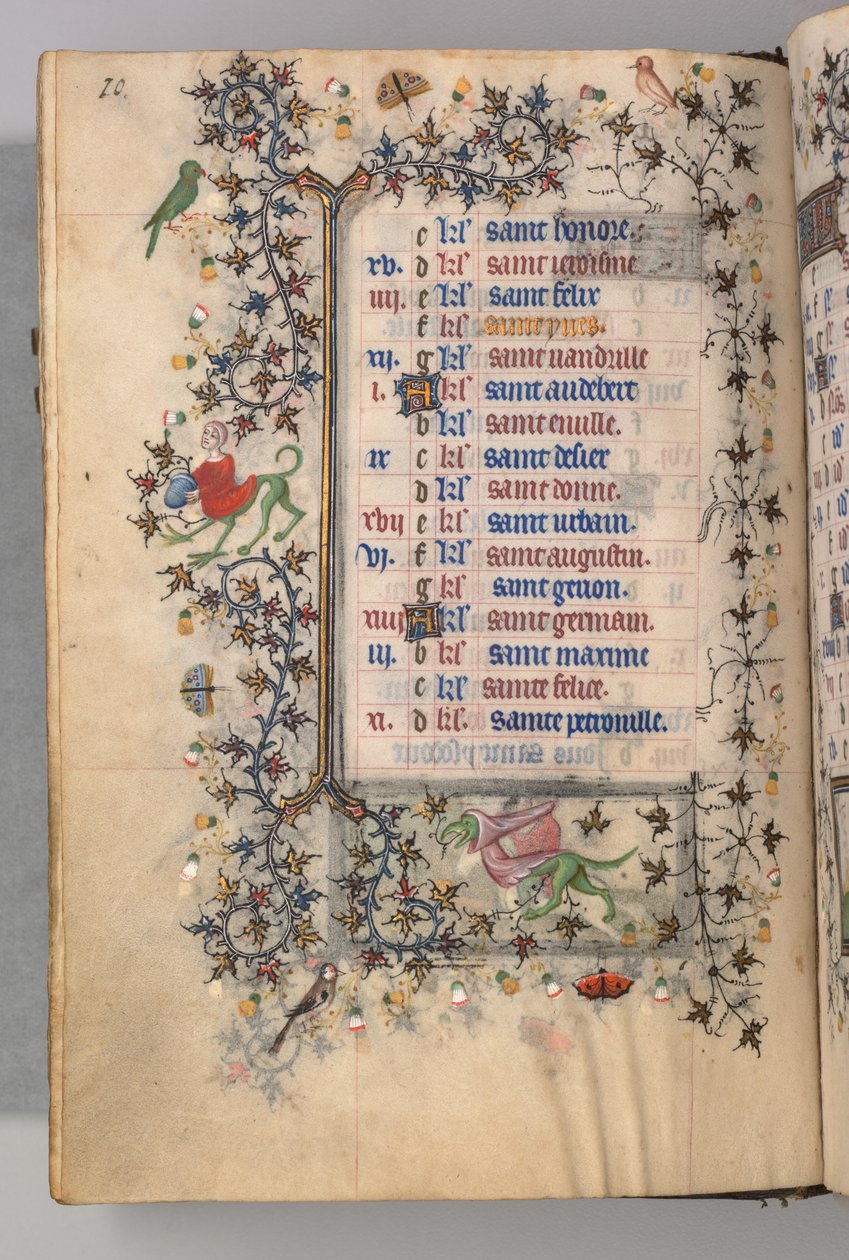 Nemes Károly navarrai király órái 1361-1425: fol. 5v, május, c. 1405. alkotó: Master of the Brussels Initials and Associates