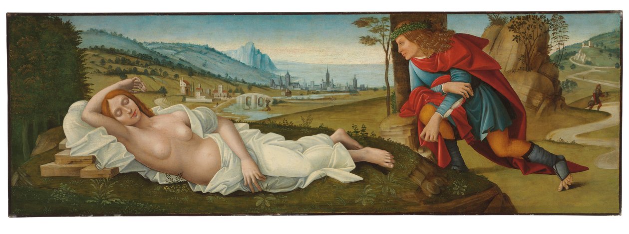 Cymon és Iphigenia (tempera a panelen) alkotó: Master of the Campana Cassoni