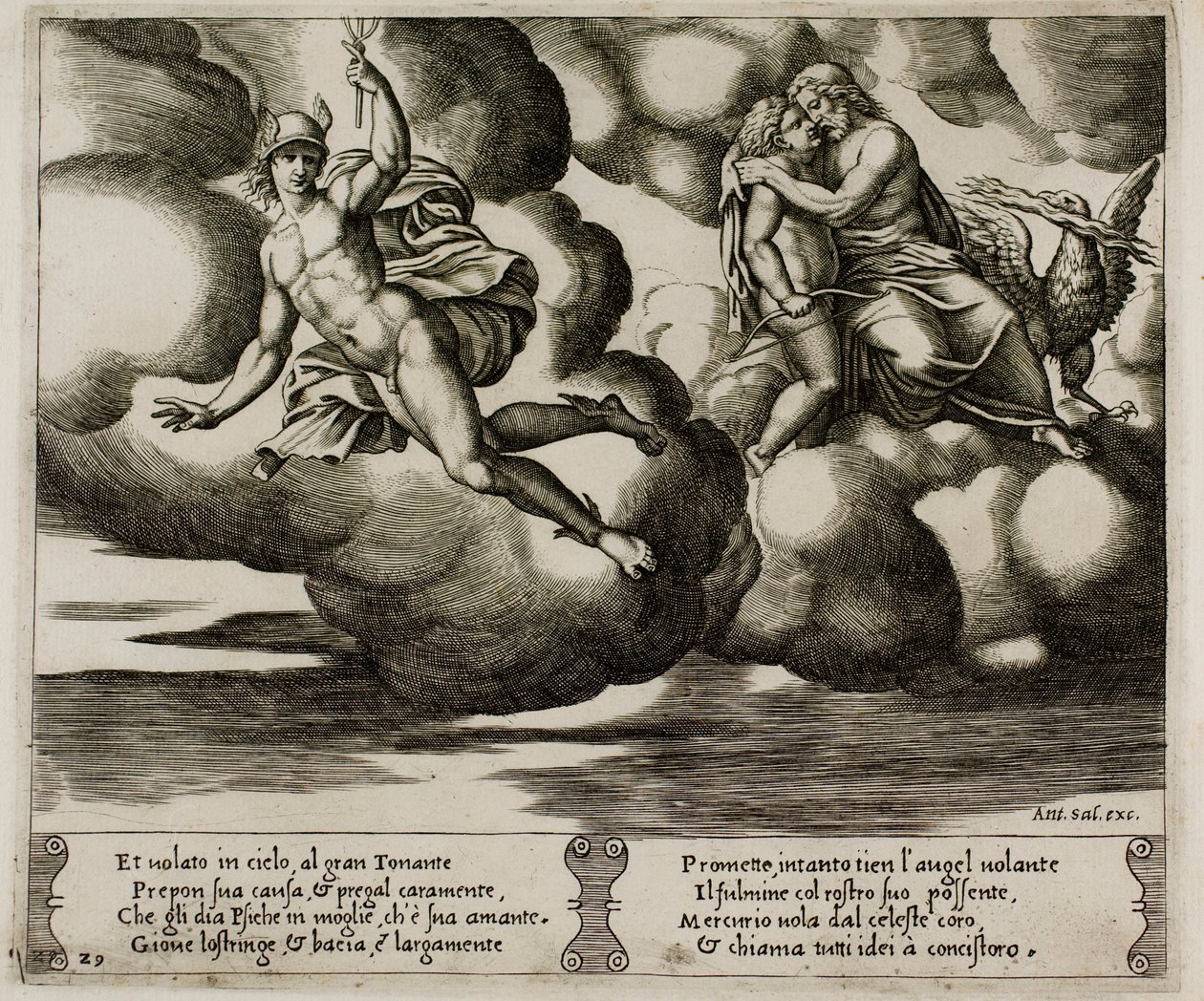 Ámor Könyörületért könyörög a Jupiterért a pszichének alkotó: Master of the Die