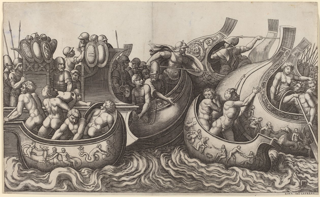 Tengerészeti csata alkotó: Master of the Die after Giulio Romano