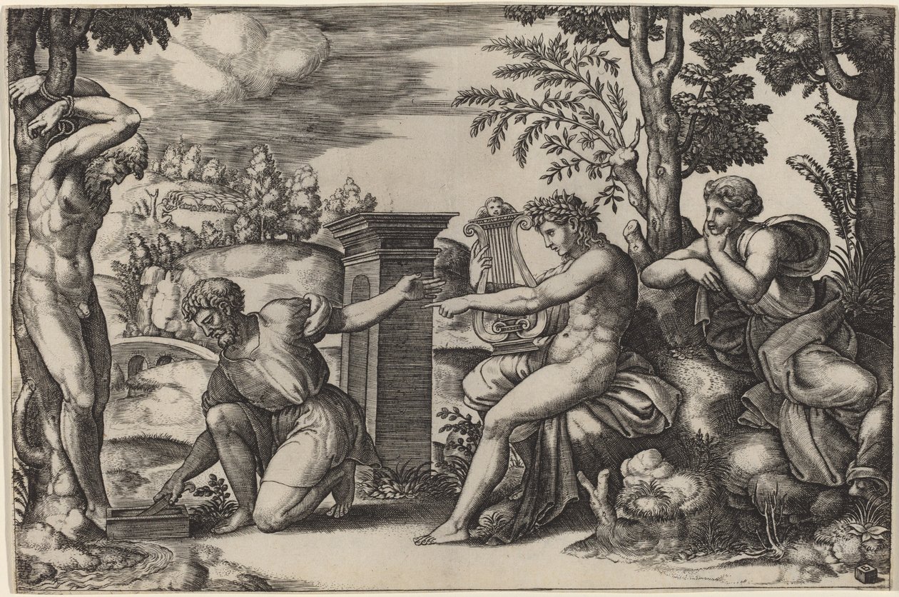 Apollo és Marsyas alkotó: Master of the Die after Raphael