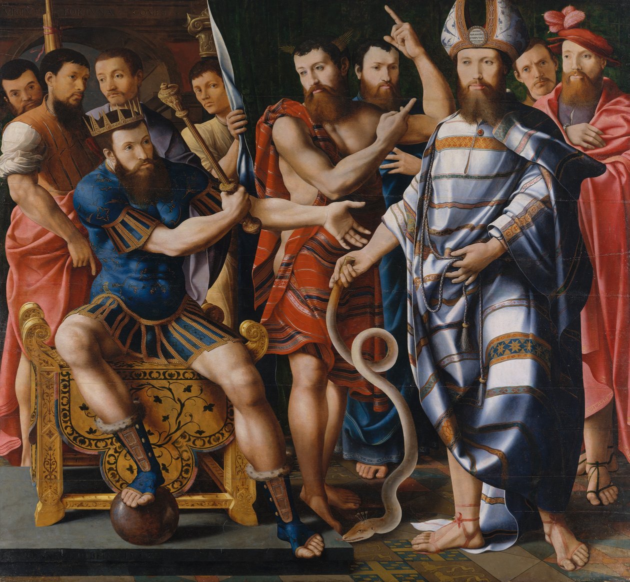 Mózes és Áron a fáraó előtt: A Dinteville család allegóriája, 1537. alkotó: Master of the Dinteville Allegory