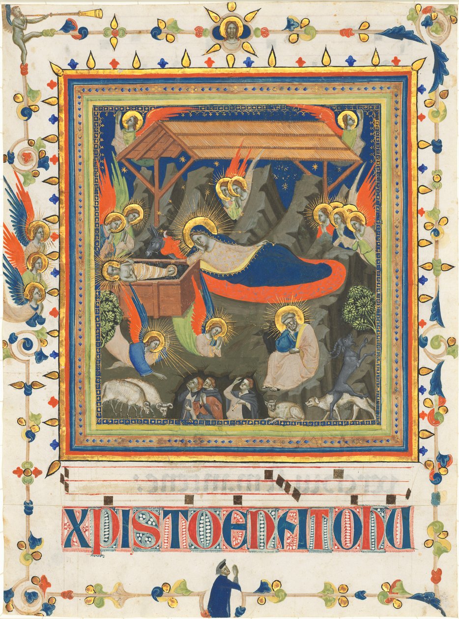 Születés az Angyali üdvözlettel a pásztoroknak alkotó: Master of the Dominican Effigies