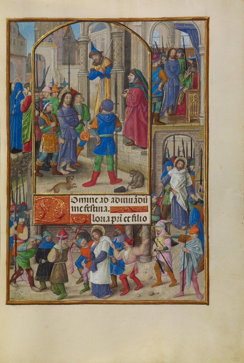 Krisztus Kajafás előtt alkotó: Master of the Dresden Prayer Book