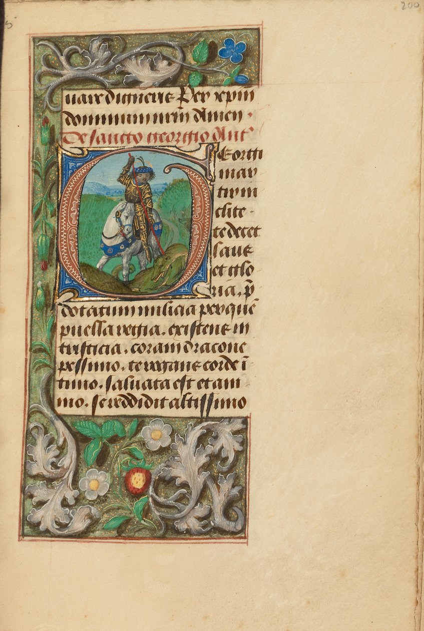 G kezdőbetű: Szent György és a sárkány alkotó: Master of the Dresden Prayer Book