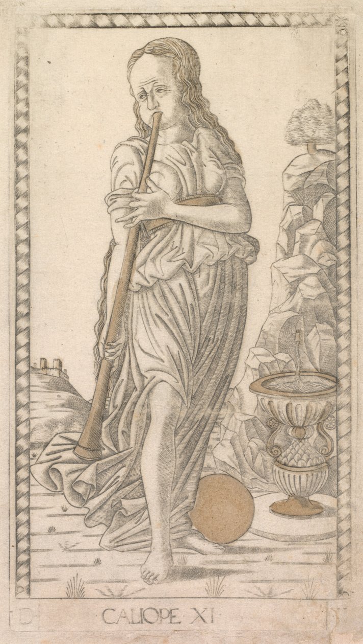 Calliope (a Tarocchi sorozatból, D: Apollo and the Muses, #11) alkotó: Master of the E Series Tarocchi