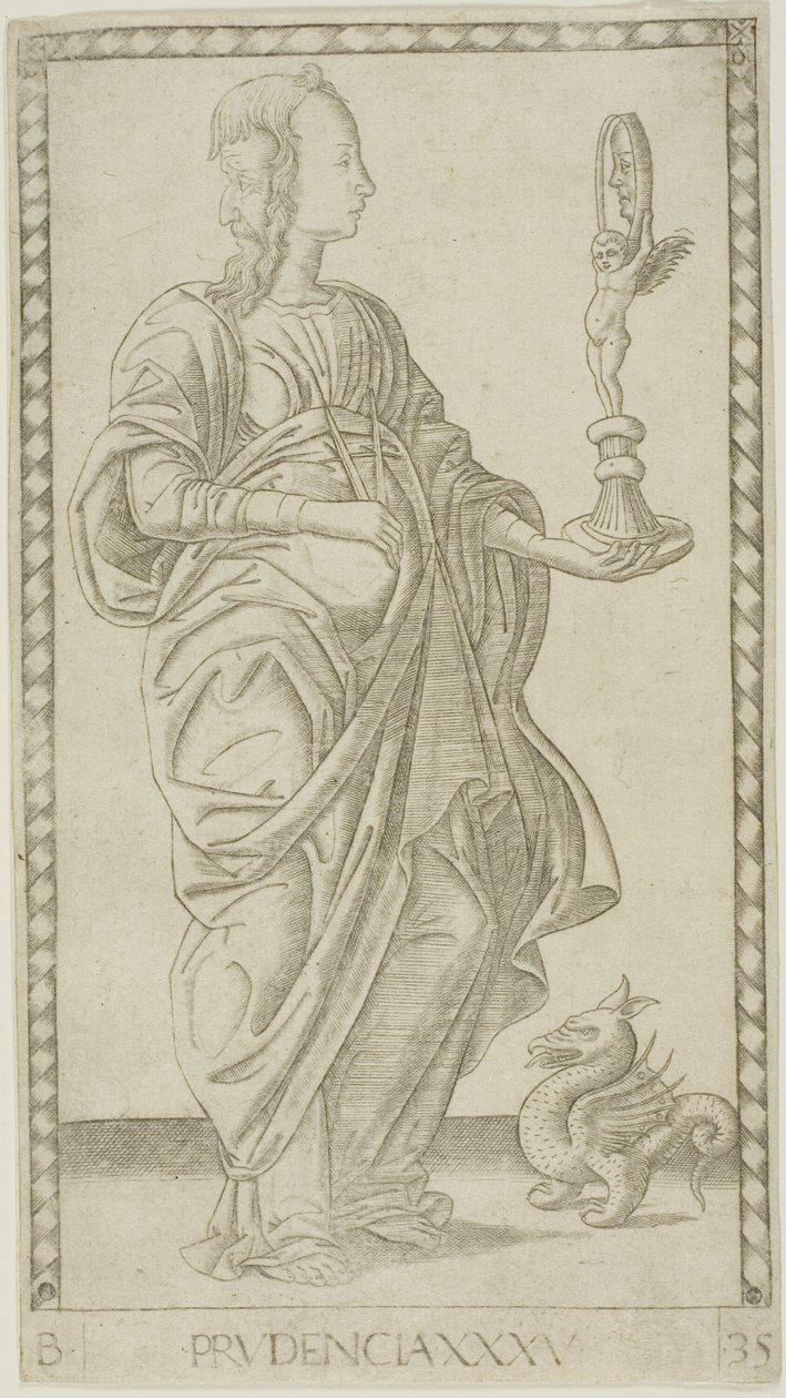 Prudence, 35. lemez a Genii and Virtues-tól alkotó: Master of the E Series Tarocchi