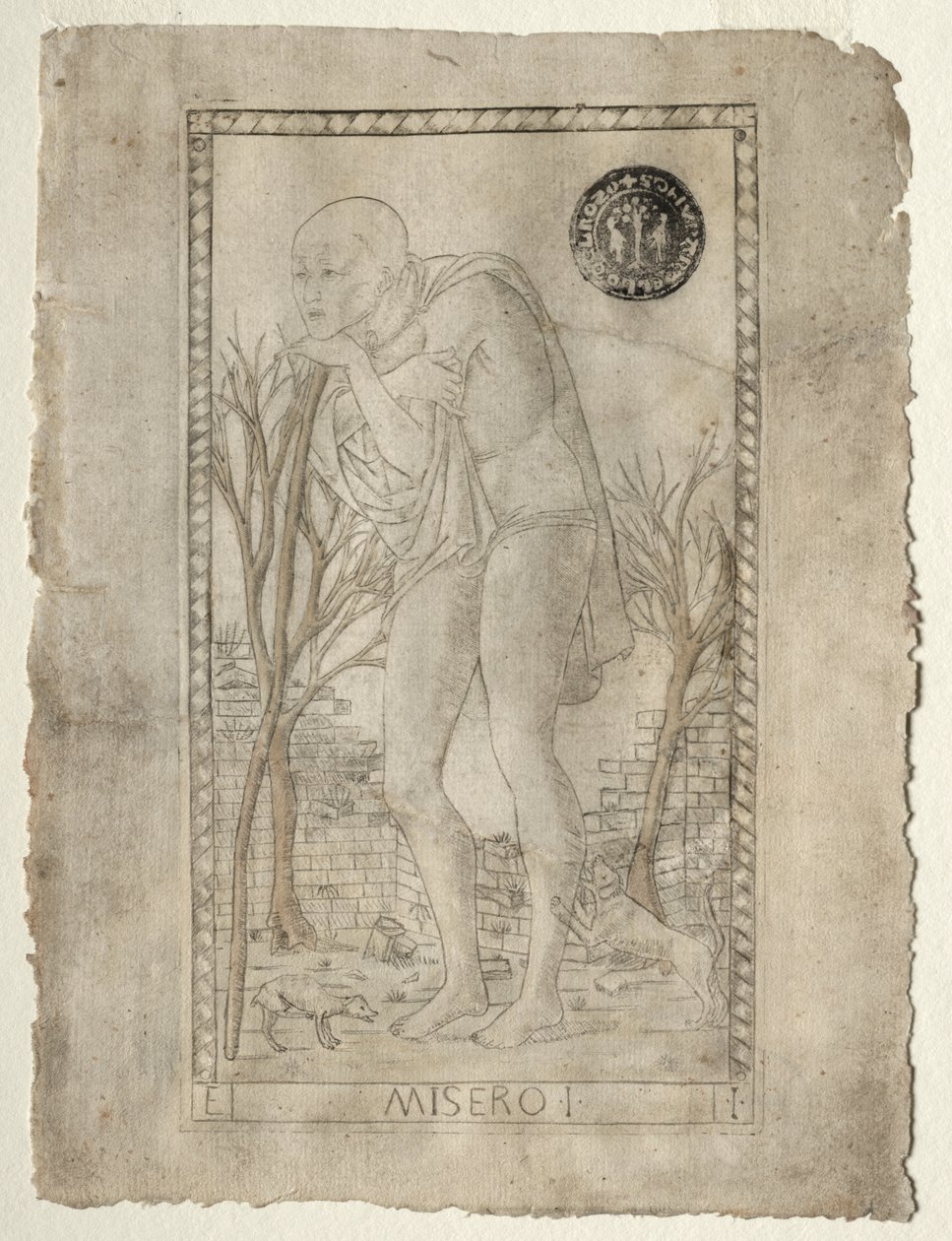 A koldus (a Tarocchiból, E sorozat: Conditions of Man, #1) alkotó: Master of the E Series Tarocchi