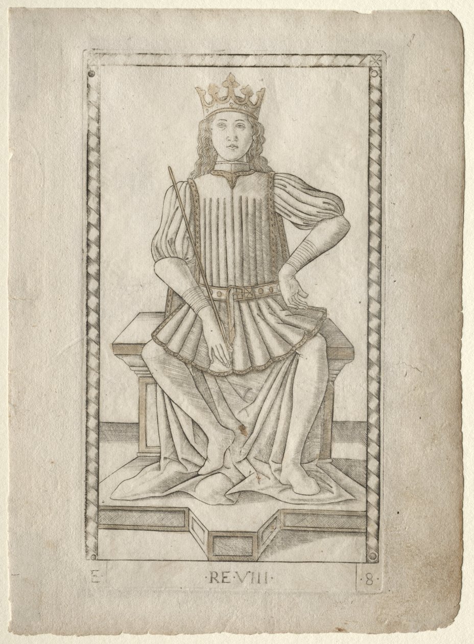 A király (a Tarocchiból, E sorozat: Conditions of Man, #8) alkotó: Master of the E Series Tarocchi