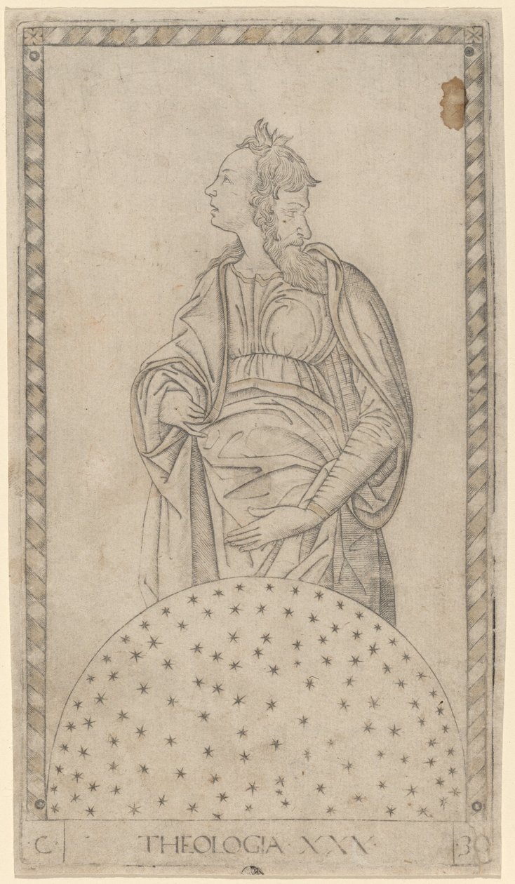 Teológia (teológia) alkotó: Master of the E Series Tarocchi