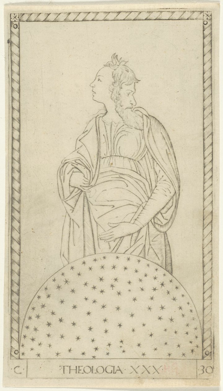 Teológia, 30. tábla az Arts and Sciences-től alkotó: Master of the E Series Tarocchi