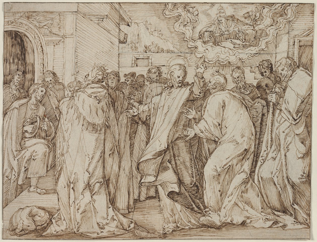 Példabeszéd az adópénzről, c. 15801600. alkotó: Master of the Egmont Albums