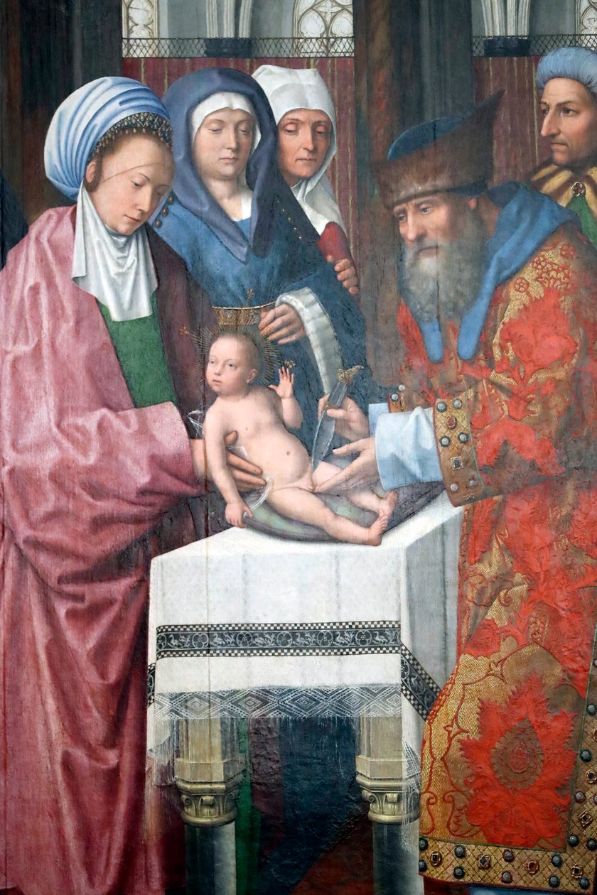 Evora Múzeum. Az Evora oltárkép mestere. Krisztus körülmetélkedése. Olaj a panelen. Flamand iskola 1500. Portugália. alkotó: Master of the Evora Altarpiece