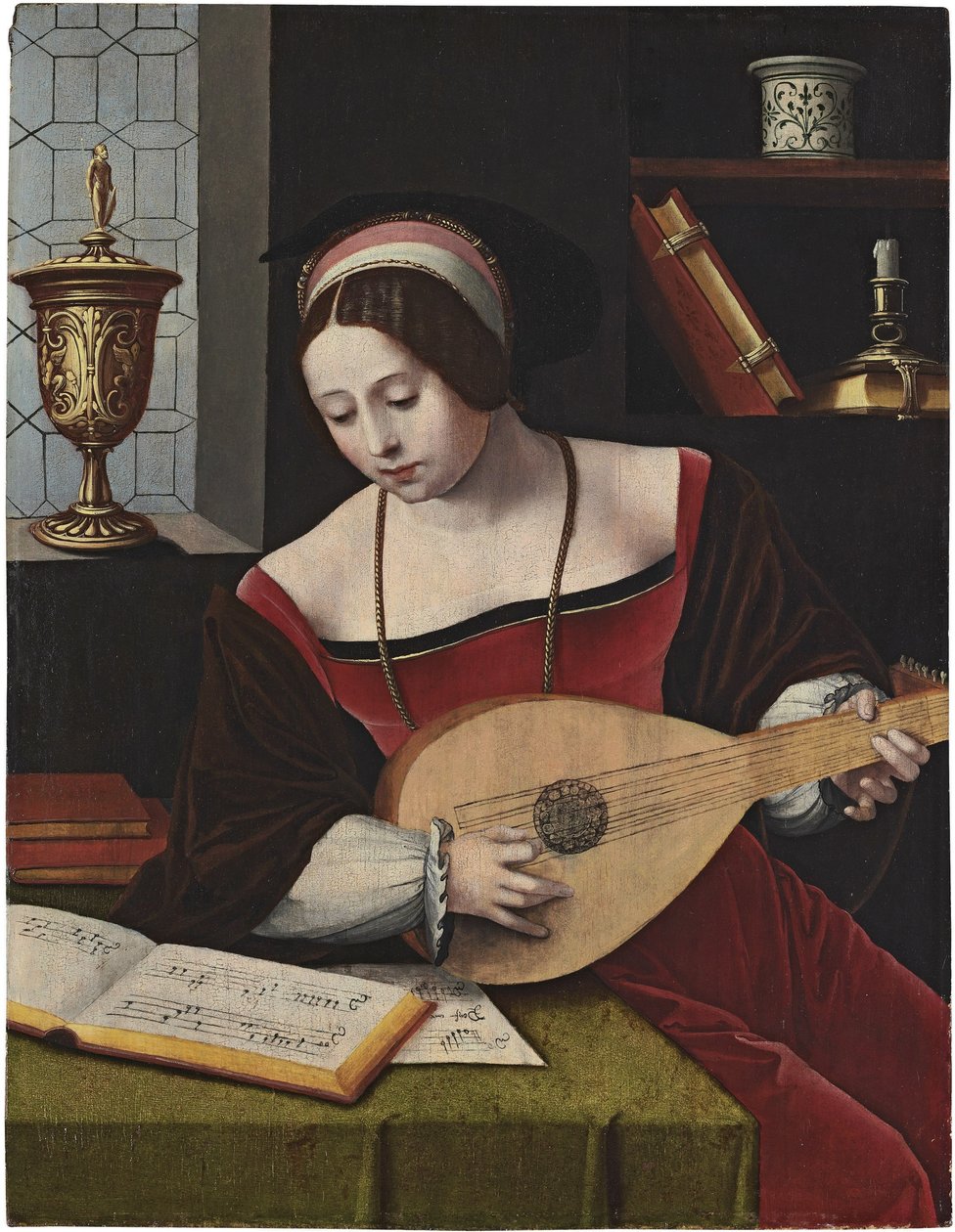 Holland: Szent Mária Magdolna elmélkedés Egy női lantos alkotó: Master of the Female Half Lengths