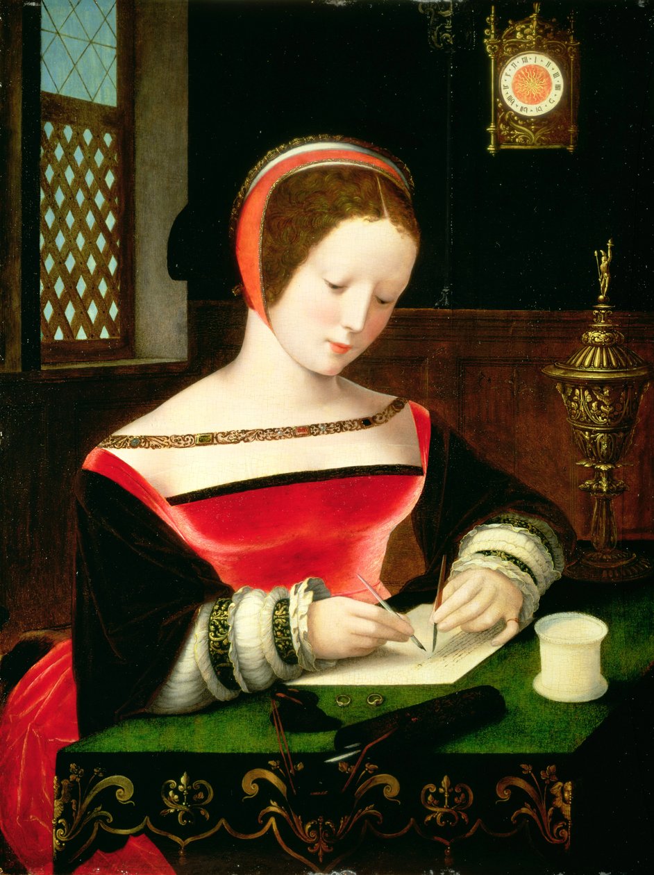 Szent Mária Magdolna írás (panel) alkotó: Master of the Female Half Lengths
