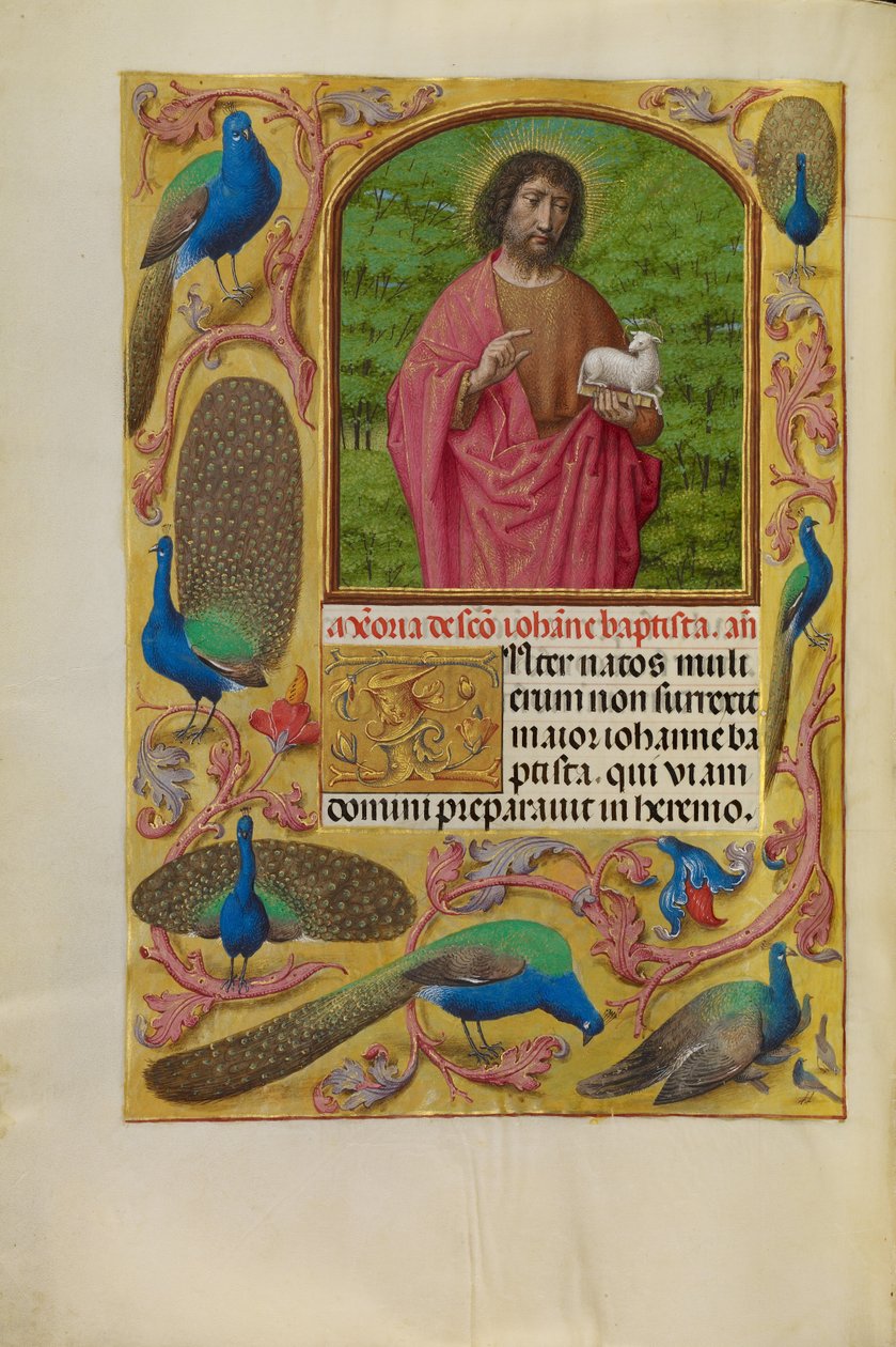 Keresztelő Szent János Isten Bárányával egy könyvön alkotó: Master of the First Prayer Book of Maximilian
