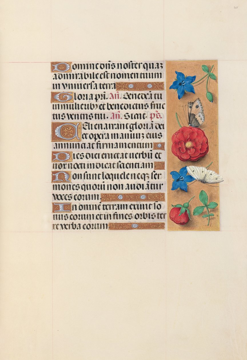 Izabella katolikus királyné, spanyol királynő órái: Fol. 101r, c. 1500. alkotó: Master of the First Prayerbook of Maximillian