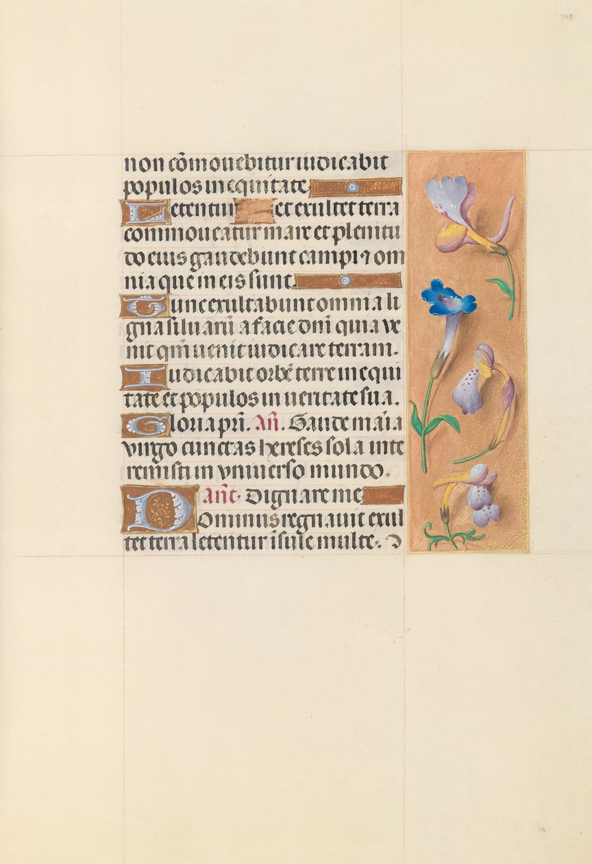 Izabella katolikus királynő, Spanyolország királynőjének órái:  Fol. 108r alkotó: Master of the First Prayerbook of Maximillian