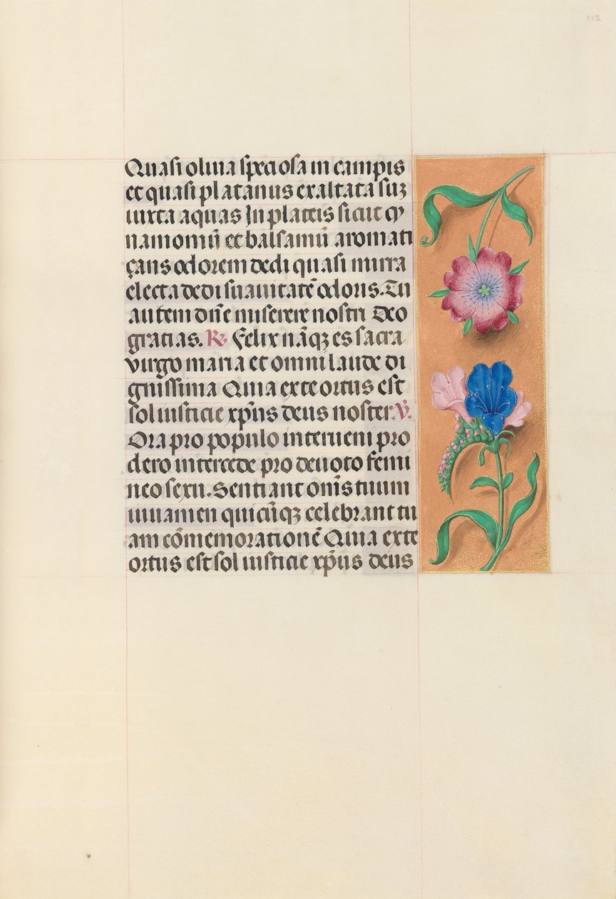 Izabella katolikus királyné, spanyol királynő órái: Fol. 112r, c. 1500. alkotó: Master of the First Prayerbook of Maximillian