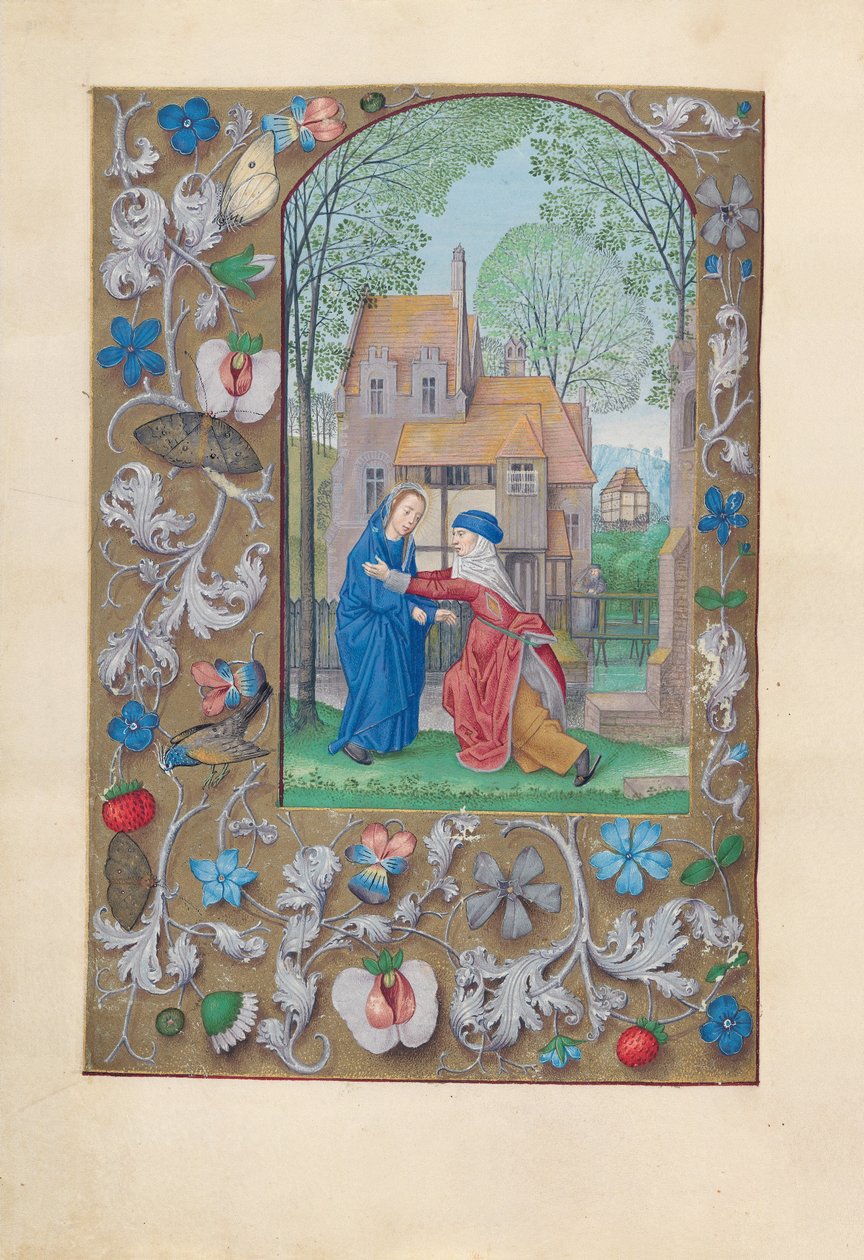 Izabella katolikus királynő, Spanyolország királynőjének órái:  Fol. 115v, Látogatás alkotó: Master of the First Prayerbook of Maximillian