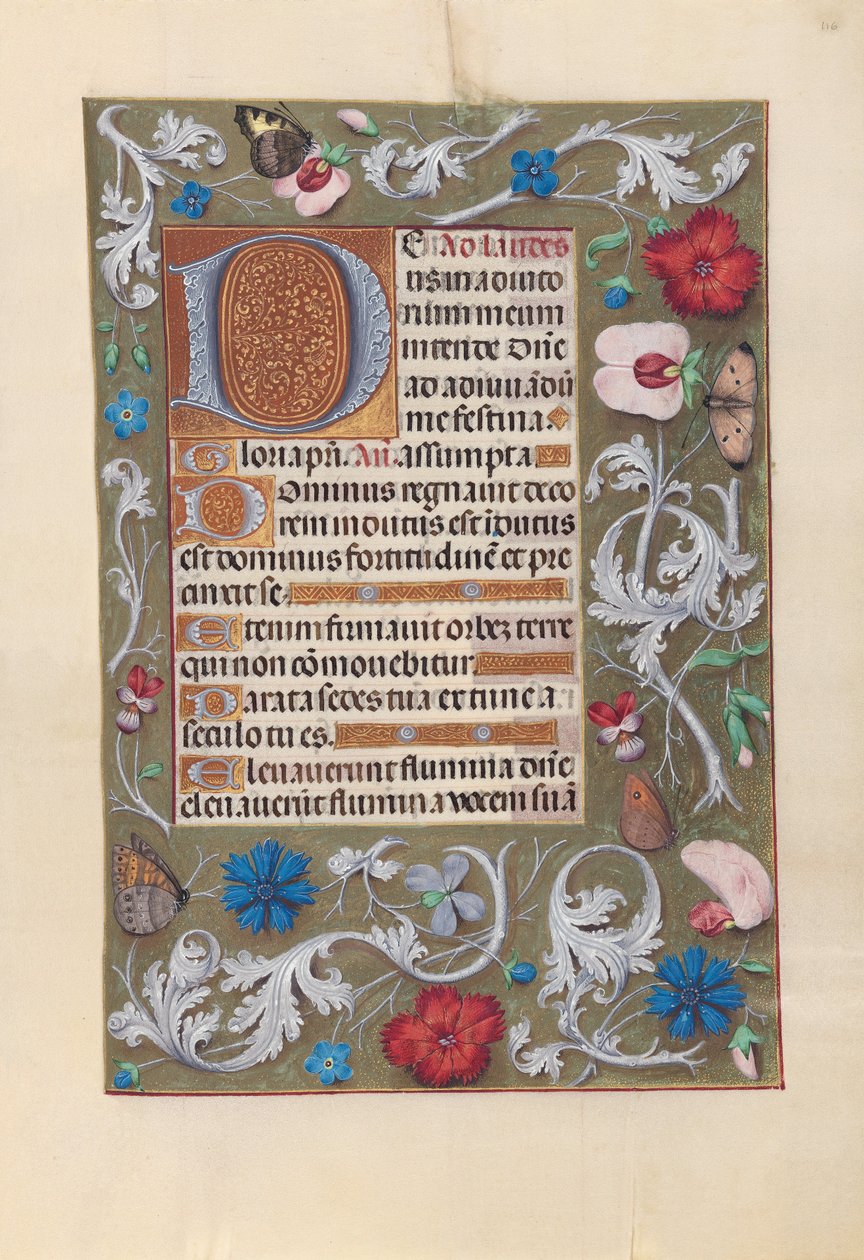 Izabella katolikus királynő, Spanyolország királynőjének órái:  Fol. 116r alkotó: Master of the First Prayerbook of Maximillian