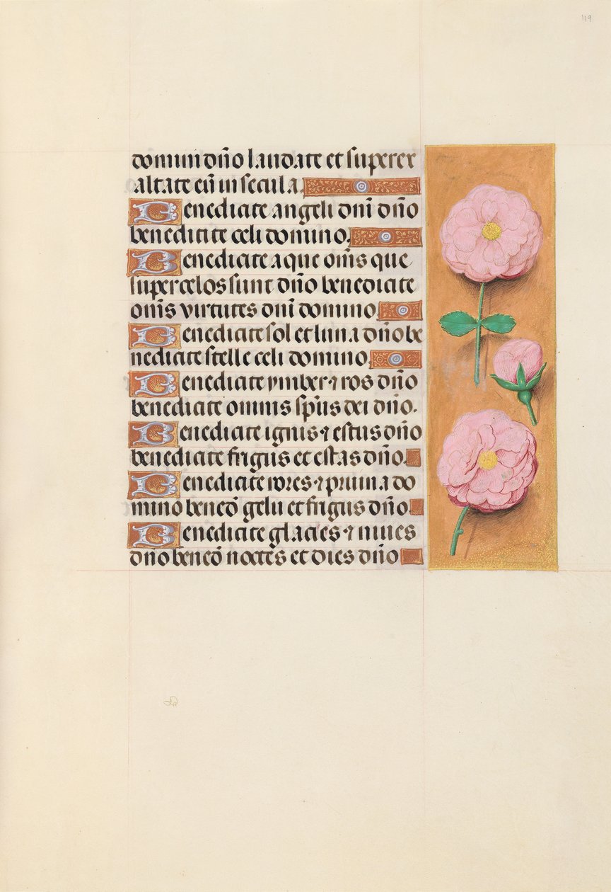 Izabella katolikus királyné, spanyol királynő órái: Fol. 119r, c. 1500. alkotó: Master of the First Prayerbook of Maximillian