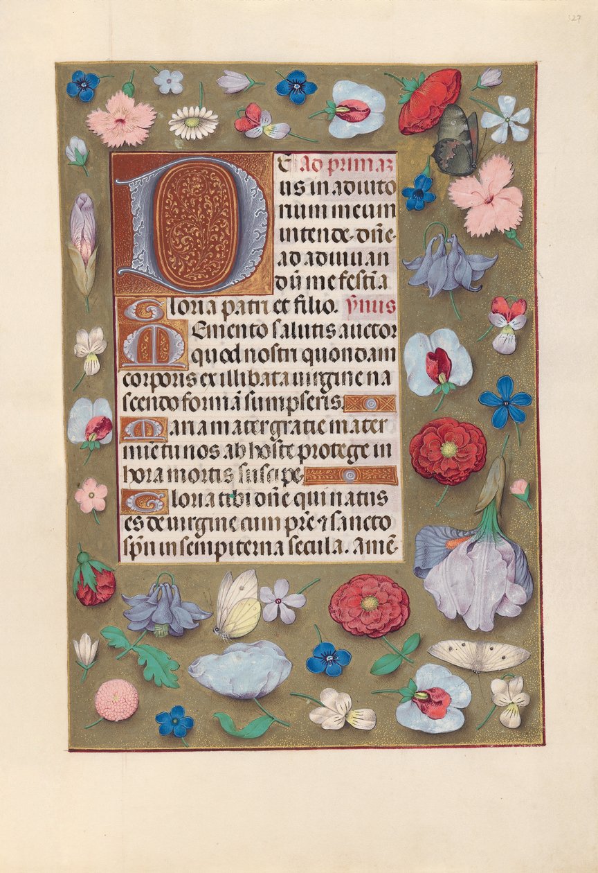 Izabella katolikus királyné, spanyol királynő órái: Fol. 127r, c. 1500. alkotó: Master of the First Prayerbook of Maximillian