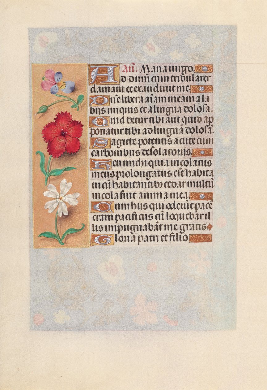 Izabella katolikus királyné, spanyol királynő órái: Fol. 132v, c. 1500. alkotó: Master of the First Prayerbook of Maximillian
