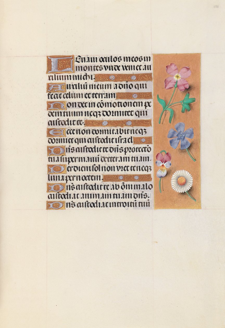 Izabella katolikus királyné, spanyol királynő órái: Fol. 133r, c. 1500. alkotó: Master of the First Prayerbook of Maximillian
