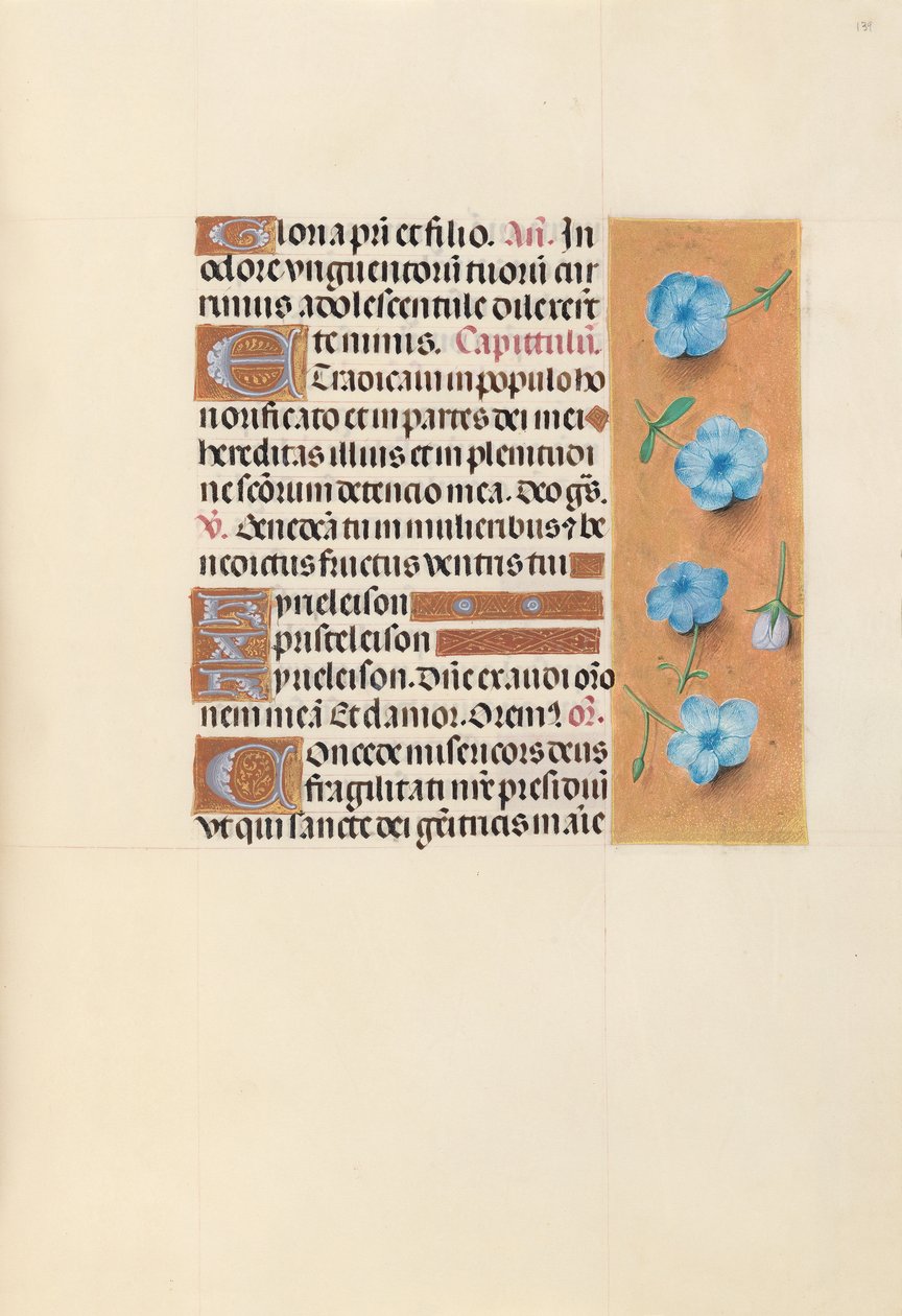 Izabella katolikus királyné, spanyol királynő órái: Fol. 139r, c. 1500. alkotó: Master of the First Prayerbook of Maximillian