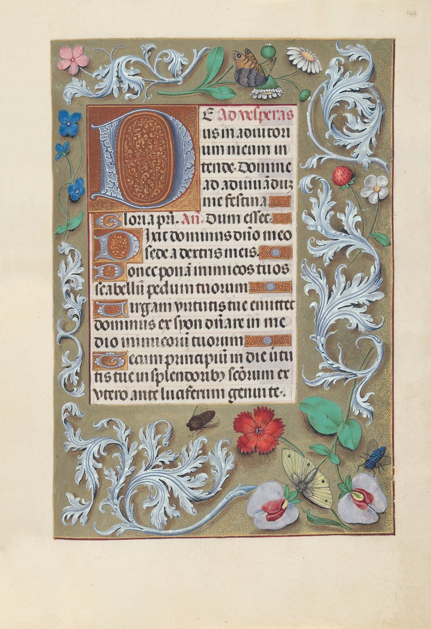 Izabella katolikus királyné, spanyol királynő órái: Fol. 147r, c. 1500. alkotó: Master of the First Prayerbook of Maximillian