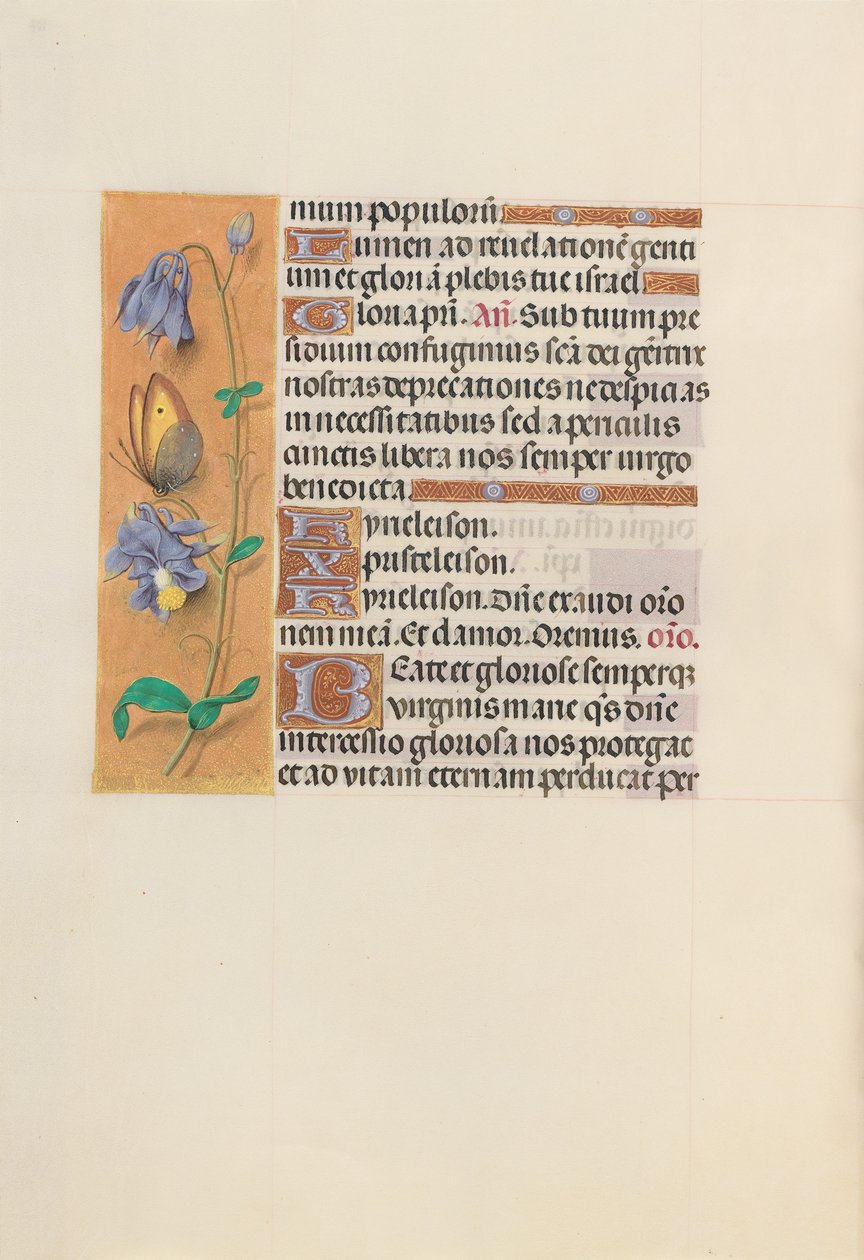 Izabella katolikus királyné, spanyol királynő órái: Fol. 157v, c. 1500. alkotó: Master of the First Prayerbook of Maximillian